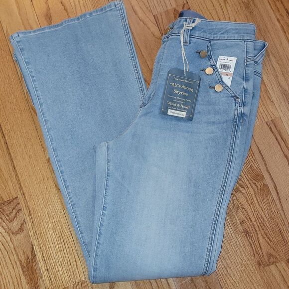 Democracy Ab solution Skyrise Long Flare Jean w Angled Button-Lined Pockets 12 - Picture 6 of 9